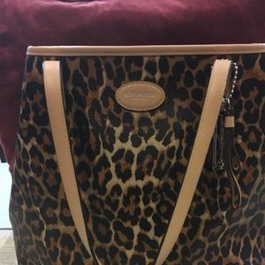 Coach leopard print purse